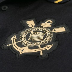Camisa Polo do Corinthians Retrô Gol Ouro - Masculina - Foto 2
