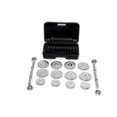 Kit Wct Fitness 217 com Anilhas Cromadas + Halteres Com Rosca Na Maleta - 12Kg - Foto 4