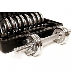 Kit Wct Fitness 217 com Anilhas Cromadas + Halteres Com Rosca Na Maleta - 12Kg - Foto 2