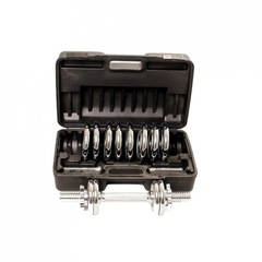 Kit Wct Fitness 217 com Anilhas Cromadas + Halteres Com Rosca Na Maleta - 12Kg - Foto 4
