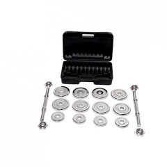 Kit Wct Fitness 217 com Anilhas Cromadas + Halteres Com Rosca Na Maleta - 12Kg - Foto 5