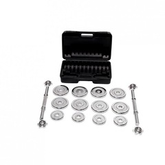 Kit Wct Fitness 217 com Anilhas Cromadas + Halteres Com Rosca Na Maleta - 12Kg - Foto 8