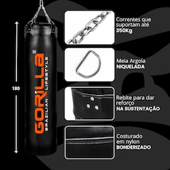 Saco de Pancada Profissional Gorilla - 180x100cm - Foto 5