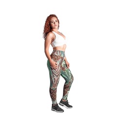 Calça Legging Helena Lopes Estampada de Poliamida - Feminina - Foto 3