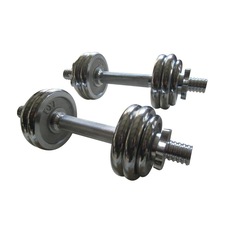 Kit Pelegrin: 2 Barras com Anilhas PEL-10CR Cromado - 15kg - Foto 2