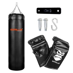 Kit Gorilla Saco de Pancada 120 Cm + Luva + Suporte Teto Retangular - Foto 1