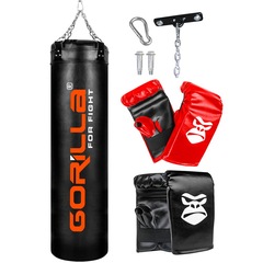 Kit Gorilla Saco de Pancada 160 Cm + Luva Adulto + Suporte - Infantil - Foto 1