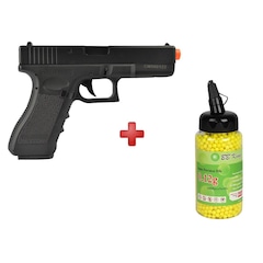 Pistola Airsoft Elétrica Cyma Glock G18C CM.030 Semi-Metal Bivolt + BBs BB King 0.12g - Foto 1