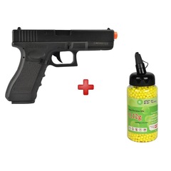 Pistola Airsoft Elétrica Cyma Glock G18C CM.030 Semi-Metal Bivolt + BBs BB King 0.12g - Foto 7