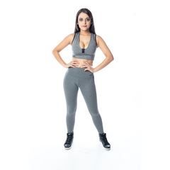 Calça Legging Flor de Ameixa Cintura Media Alta - Feminina - Foto 2
