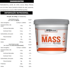 Kit Hipercalórico BRN Foods 6kg Morango + BCAA 100g + Creatina 100g + Coqueteleira - Foto 2