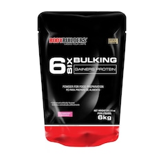 Massa 6 Bulking Gainers Protein Bodybuilders - Morango - 6 Kg - Refil - Foto 1