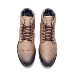 Bota Coturno Reta Oposta em Couro - Masculina - Foto 4