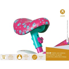 Bicicleta Caloi Barbie com Rodinha - Aro 12 - Infantil - Foto 4
