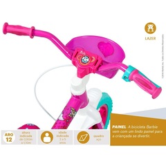 Bicicleta Caloi Barbie com Rodinha - Aro 12 - Infantil - Foto 6
