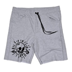 Bermuda Skull Clothing de Moletom Skull Roses - Masculina - Foto 1