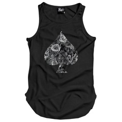 Camiseta Regata Longline Skull Clothing Poker Floral - Masculina - Foto 2