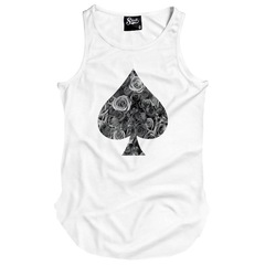 Camiseta Regata Longline Skull Clothing Poker Floral - Masculina - Foto 3