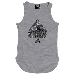Camiseta Regata Longline Skull Clothing Poker Floral - Masculina - Foto 4
