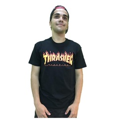 Camiseta Thrasher Flame Logo - Masculina - Foto 1