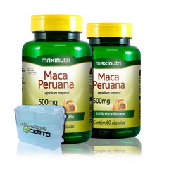 Kit 2x Maca Peruana Maxinutri - 500mg - 60 Caps + Porta Cápsulas - Foto 1