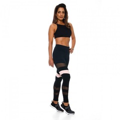 Calça Legging Miss Blessed Recortes Tule - Feminina - Foto 4