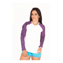 Camisa Manga Longa Raglan Animal Print - Feminina - Foto 2
