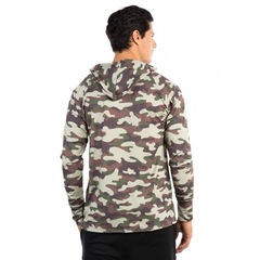 Camiseta Manga Longa UV com Capuz e Encaixe de Dedo Extreme UV Camuflada Militar - Masculina - Foto 2