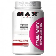 Kit Femini Whey Max Titanium - Morango - 900g + Ômega 3 - 100 Capsulas - Foto 2