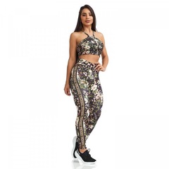 Calça Legging Caju Brasil FT Cross Animal Flower - Adulto - Foto 3