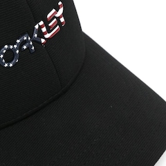 Boné Aba Curva Oakley 6 Panel Stretch Oakley Metallic - Fechado - Adulto - Foto 4