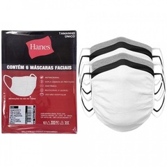 Kit de Máscaras de Proteção Lavável Hanes HMSK - 6 Unds - Foto 1