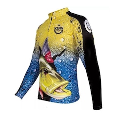 Camiseta de Pesca Manga Longa King Brasil Sublimada Tucunaré - Masculina - Foto 3