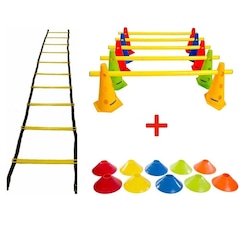 Kit Funcional YangFit com Escada de Agilidade + Cones -10 Unidades + Barreira - 5 Unidades + Chapéu Chinês - 10 Unidades - Foto 1