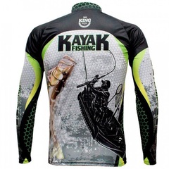 Camiseta Manga Longa de Pesca King Brasil Sublimada Kayak - Masculina - Foto 2