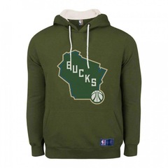 Blusão De Moletom Com Capuz Nba Milwaukee Bucks Canguru Logo - Masculino - Foto 2