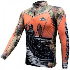 Camiseta Manga Longa de Pesca King Brasil Sublimada Kayak Kff639 - Masculino - Foto 3