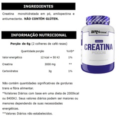 Kit BRN Foods Whey Protein Fusion - Morango 900g + BCAA Fit - 100g + Creatine Foods - 100g - Foto 4