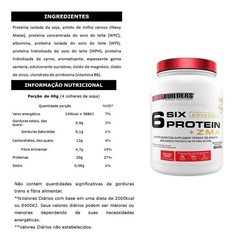 6 Six Protein Advanced Bodybuilders com ZMA - Morango - 900g - Foto 2