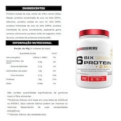 Whey Protein Bodybuilders 6 Six Protein Advanced com ZMA - Baunilha - 900g - Foto 2