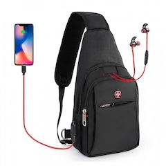 Mochila Crossgear Transversal AntiFurto Saída USB - Foto 5
