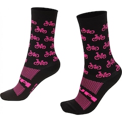 Meia Hupi Cano Médio Bike Rosa - LT - Adulto - Foto 1