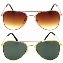 Kit Otto: 2 Óculos de Sol Clássicos OTTO em Metal Monel® Aviador - Unissex - Foto 2