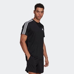 Camiseta adidas Aeroready Designed To Move Sport 3-Stripes - Masculina - Foto 4