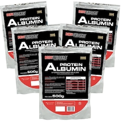 Kit 5x Albumin Protein Bodybuilders - Baunilha - 500g - Foto 1