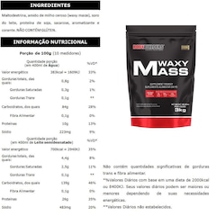 Kit Waxy Mass Bodybuilders - Chocolate - 3kg + Waxy Mass Baunilha - 3kg + Waxy Mass - Morango - 3kg - Foto 2