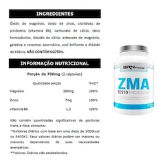 Kit 2x ZMA Testo BRN Foods - 120 caps - Foto 2