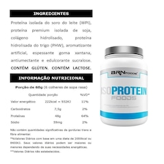 Kit BRN Foods: 2 Iso Protein Mor 900g + 1 Bcaa Fit - 100g Tang + 1 Creatina 100g + 8 Hours - 120caps + 1 Coquetel - Foto 3