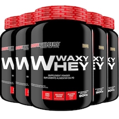 Kit Waxy Whey Bodybuilders - Morango - 900g - 5 unidades - Foto 1
