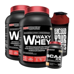 Kit 2x Waxy Whey Bodybuilders - 900g + BCAA 100g + Coqueteleira - Foto 1